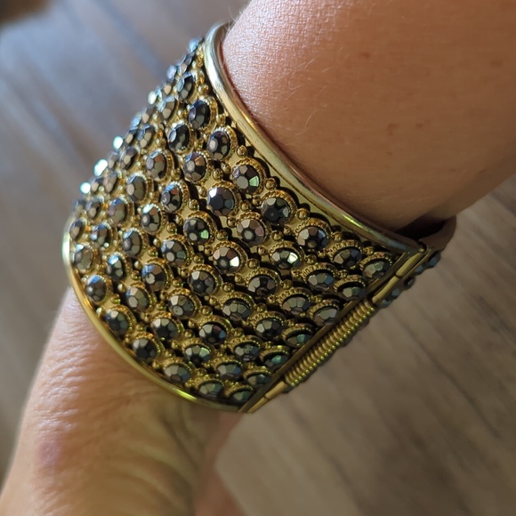 Brass Rhinestone Bangle - Picture 4 of 4